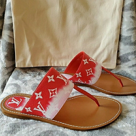Louis Vuitton Escale Red Flat Sandal Size 41 - Picture 3 of 14